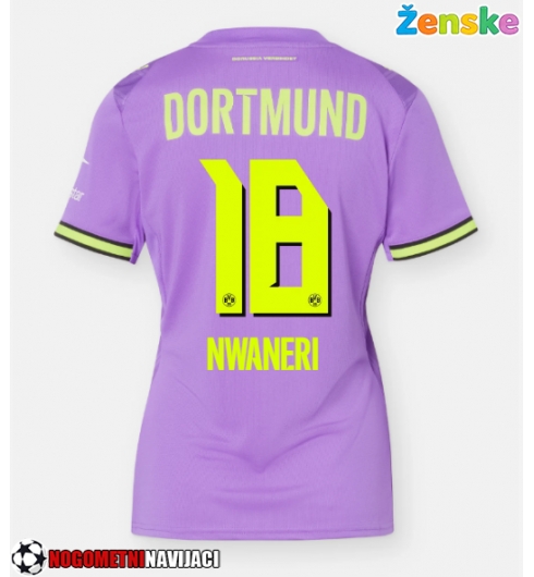 Ženske Nogometnih dresov Borussia Dortmund Ethan Nwaneri #18 Tretji 2026-27 Kratki rokavi Ženske Nogometnih dresov Borussia Dortmund Ethan Nwaneri #18 Tretji 2026-27 Kratki rokavi